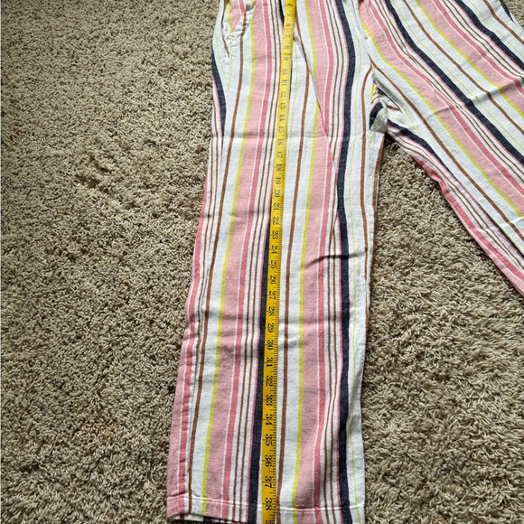 Old Navy Stripped Wide Leg Drawstring Linen Pant. Size L. Multi Color - Picture 5 of 9